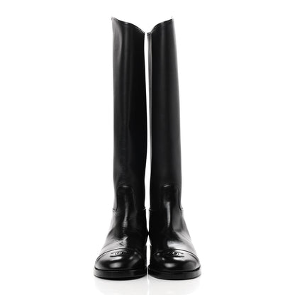 Chanel CC Cap Toe Boots 36.5 Black 2 of 10