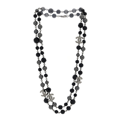 Chanel Ruthenium Beaded CC Long Necklace Black 3 of 4