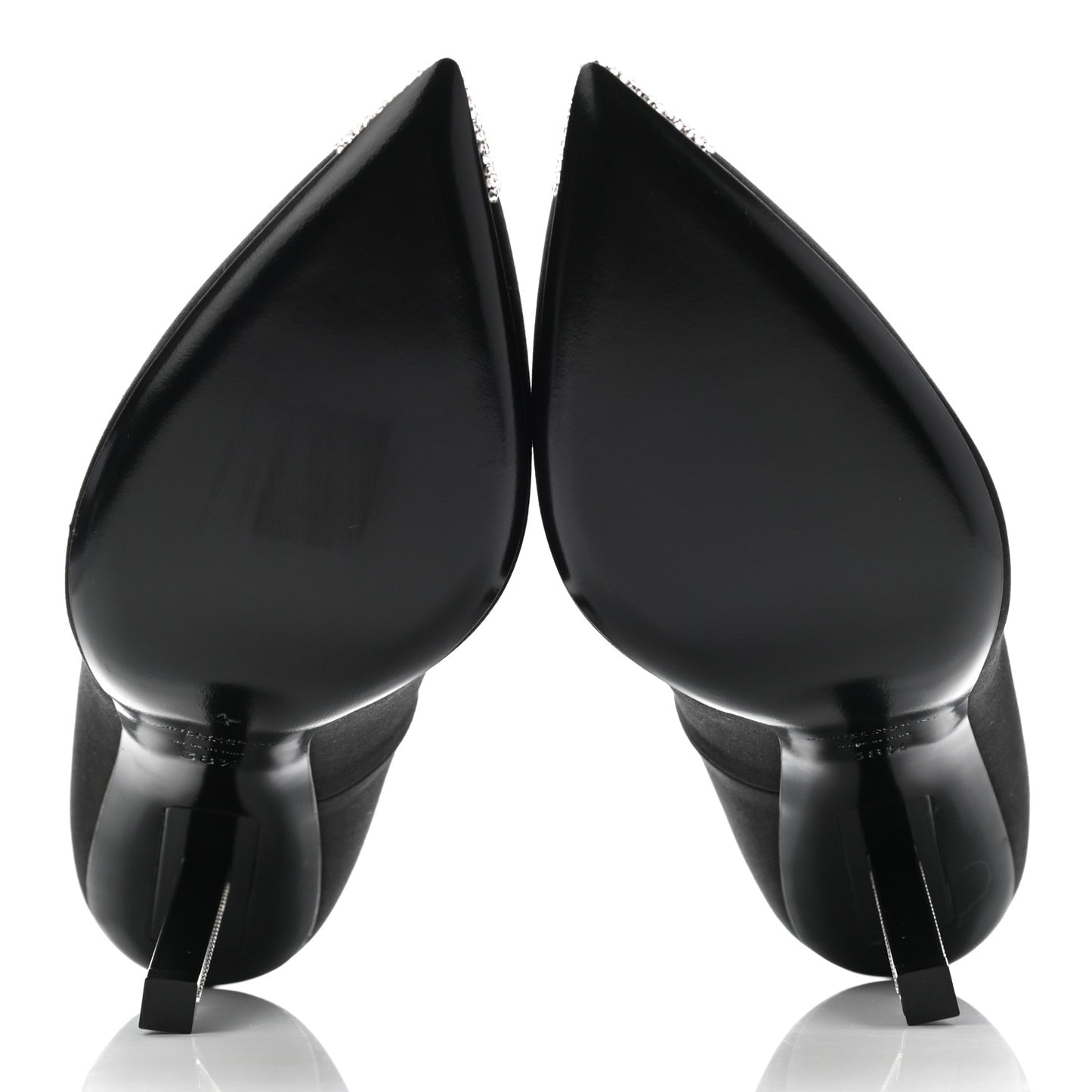 Satin Crystal Embellished Tower 110 Pump 38.5 Black
