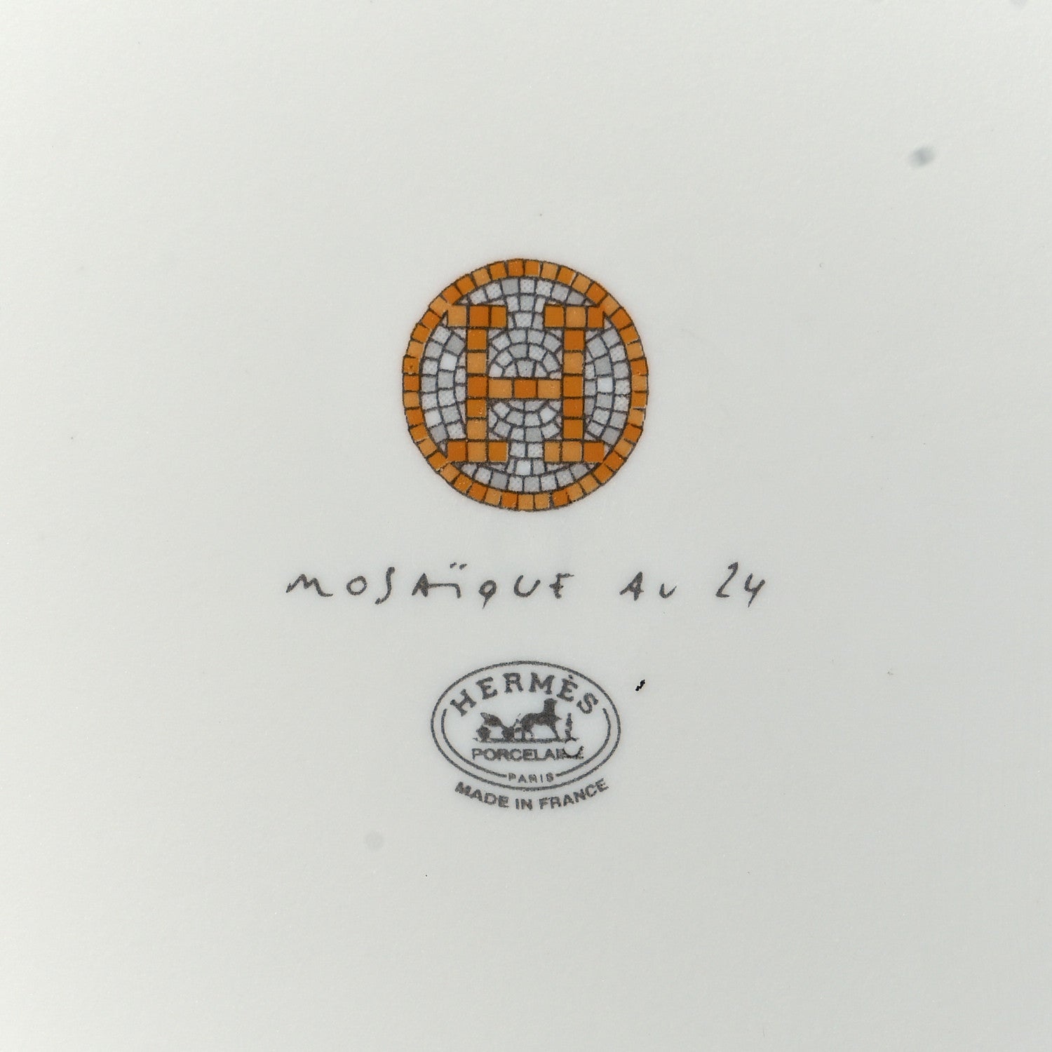 Hermes Porcelain Mosaique au 24 Square Plate 3 of 5