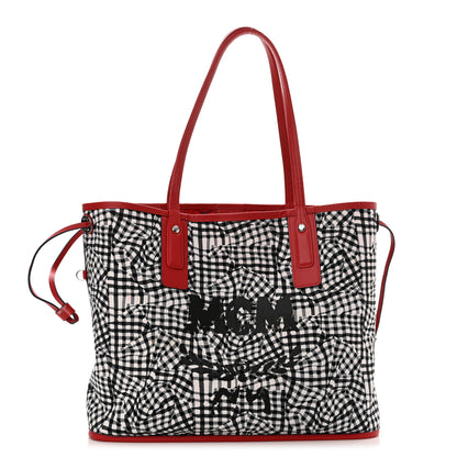 MCM Visetos Medium Liz Reversible Shopper Tote Ruby Red 3 of 15