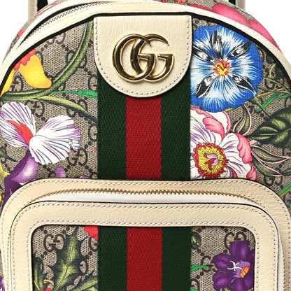 Gucci GG Supreme Monogram Flora Web Small Ophidia Day Backpack White 8 of 11