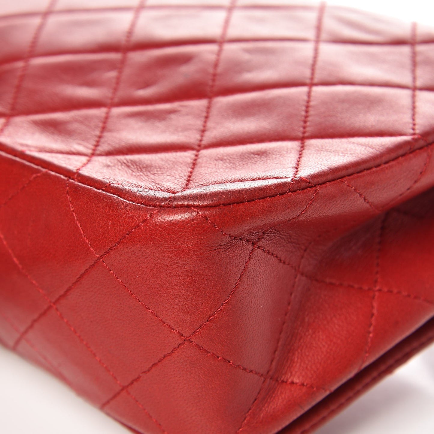 Lambskin Quilted Small Single Flap Red