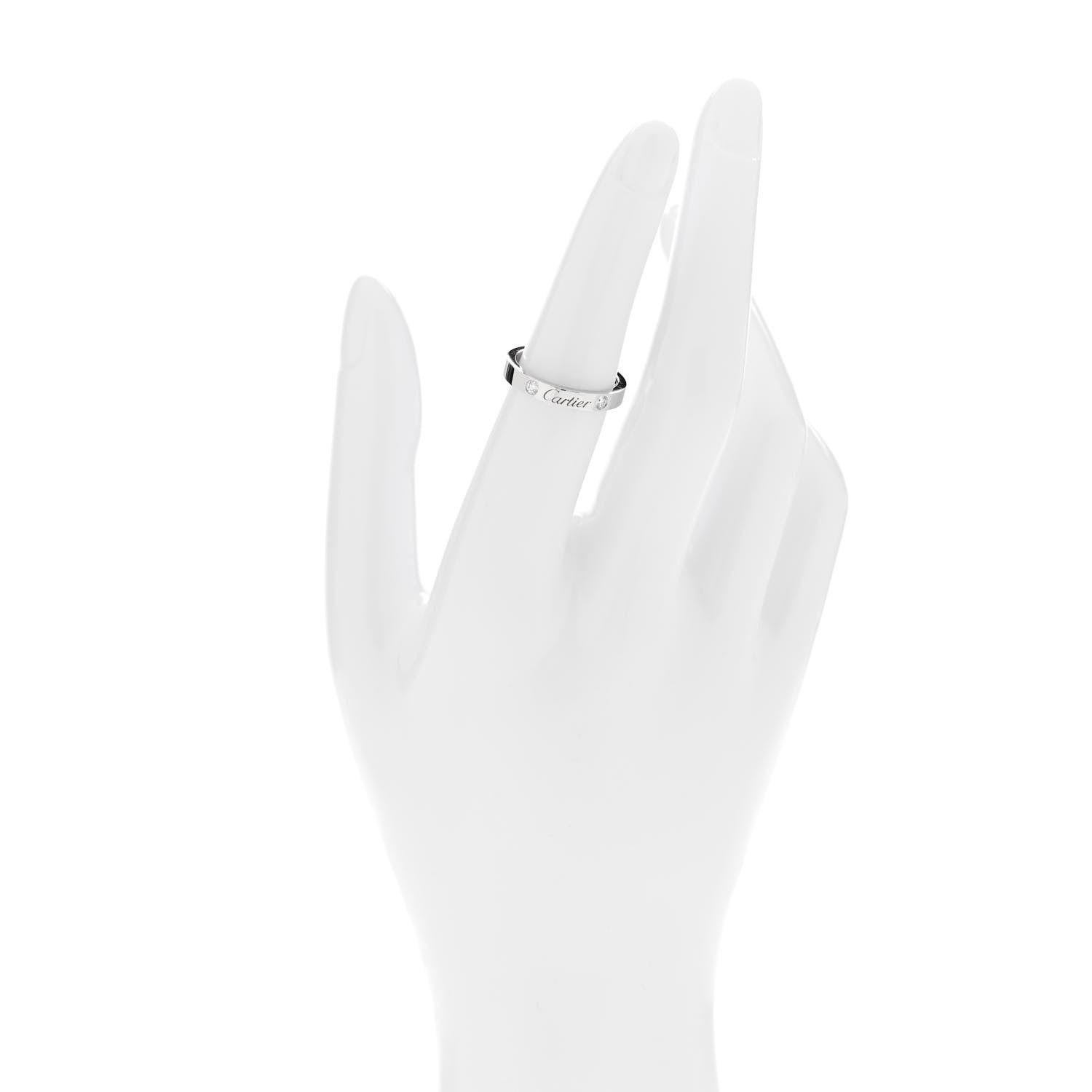Cartier Platinum 2 Diamond 3mm C De Cartier Wedding Band Ring 52 6 2 of 7