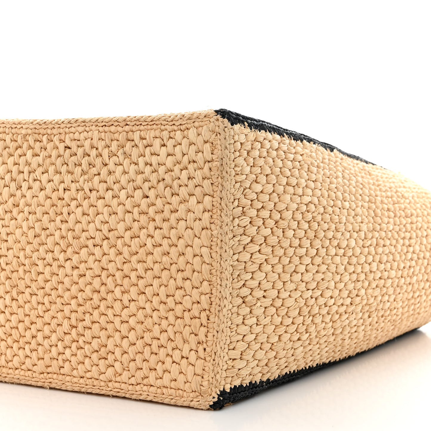 Raffia Large Paula's Ibiza Logo Tote Natural Tan