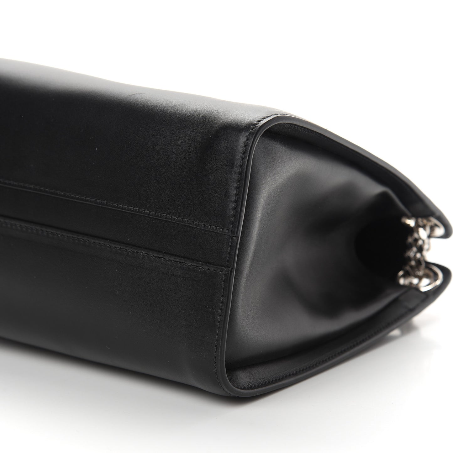 Shiny Calfskin Medium Annie Shoulder Bag Black