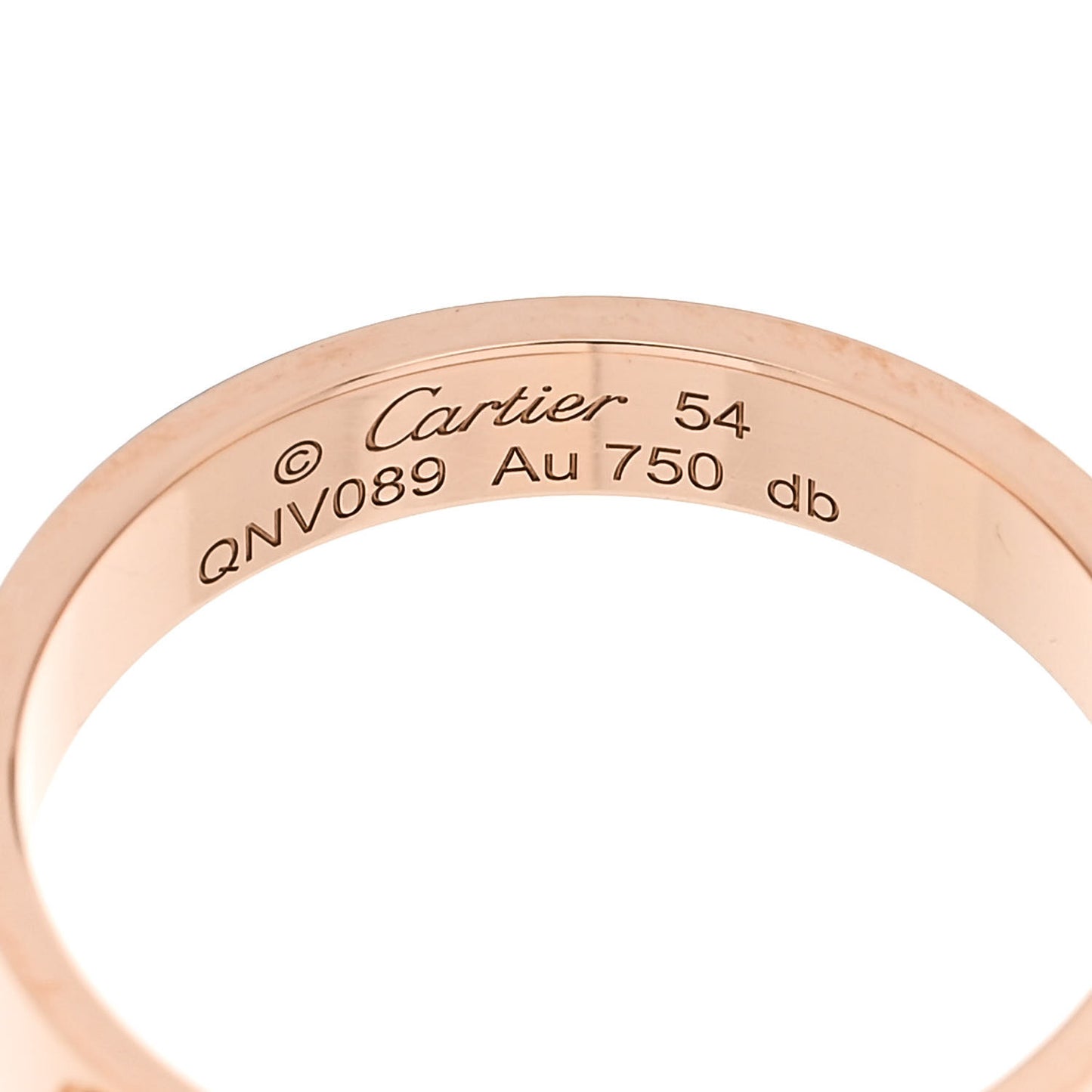 18K Pink Gold 3.5mm LOVE Wedding Band Ring 54 6.75