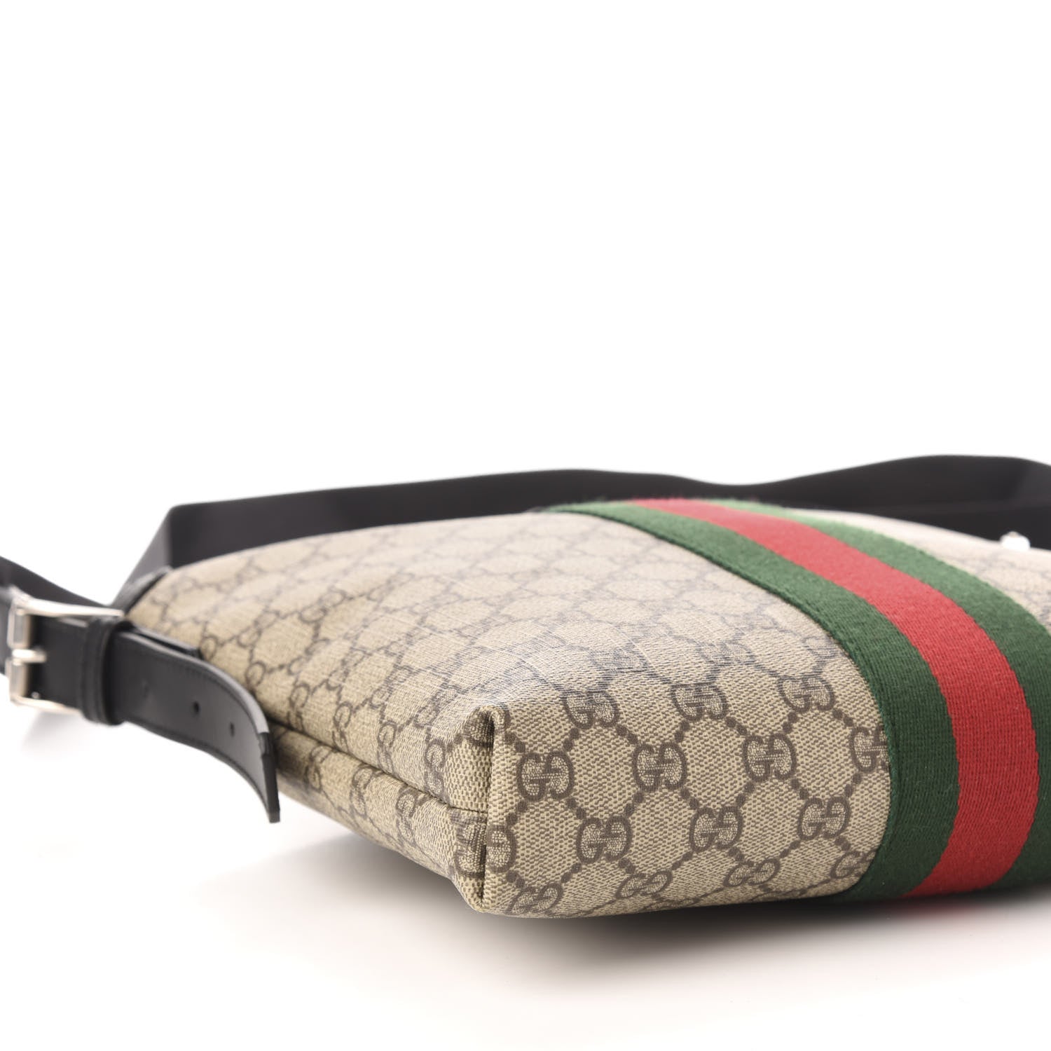 Gucci GG Supreme Monogram Web Messenger Bag Black 9 of 12