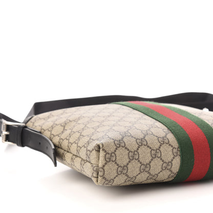 Gucci GG Supreme Monogram Web Messenger Bag Black 9 of 12