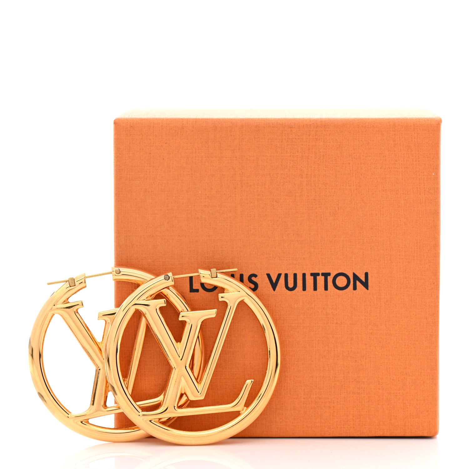 Louis Vuitton Metal Louise Hoop Earrings Gold 6 of 6