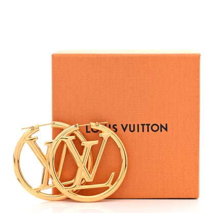 Louis Vuitton Metal Louise Hoop Earrings Gold 6 of 6