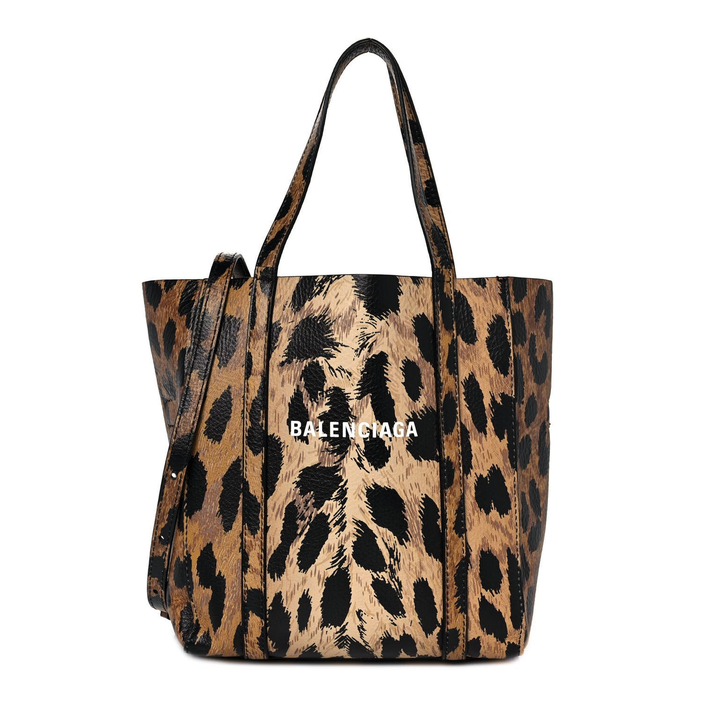 Calfskin Printed Leopard XXS Everyday Tote Beige White