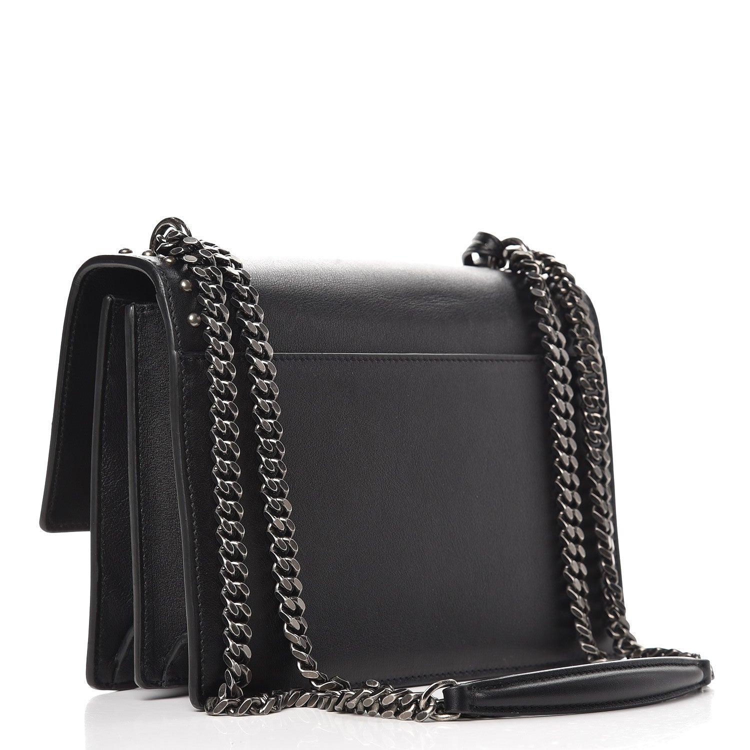 Saint Laurent Grained Calfskin Studded Medium Monogram Heart Sunset Black 3 of 8