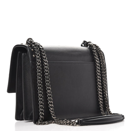 Saint Laurent Grained Calfskin Studded Medium Monogram Heart Sunset Black 3 of 8