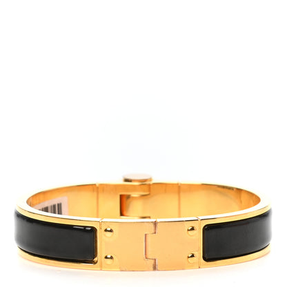 Hermes Enamel Charniere Uni Narrow Hinged Bracelet S Black 3 of 5