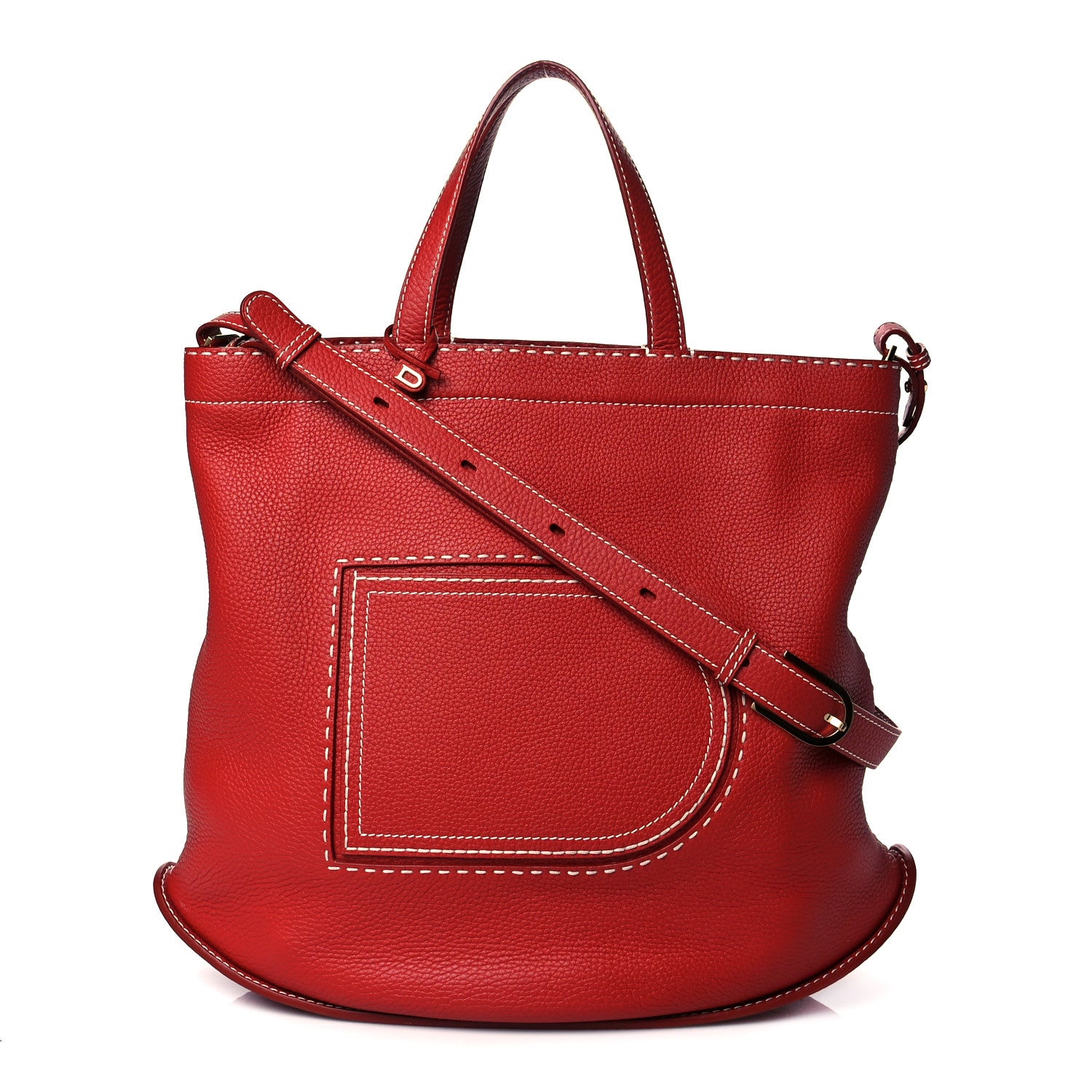 Delvaux Taurillon Le Pin Tote Scarlet Red 1 of 9