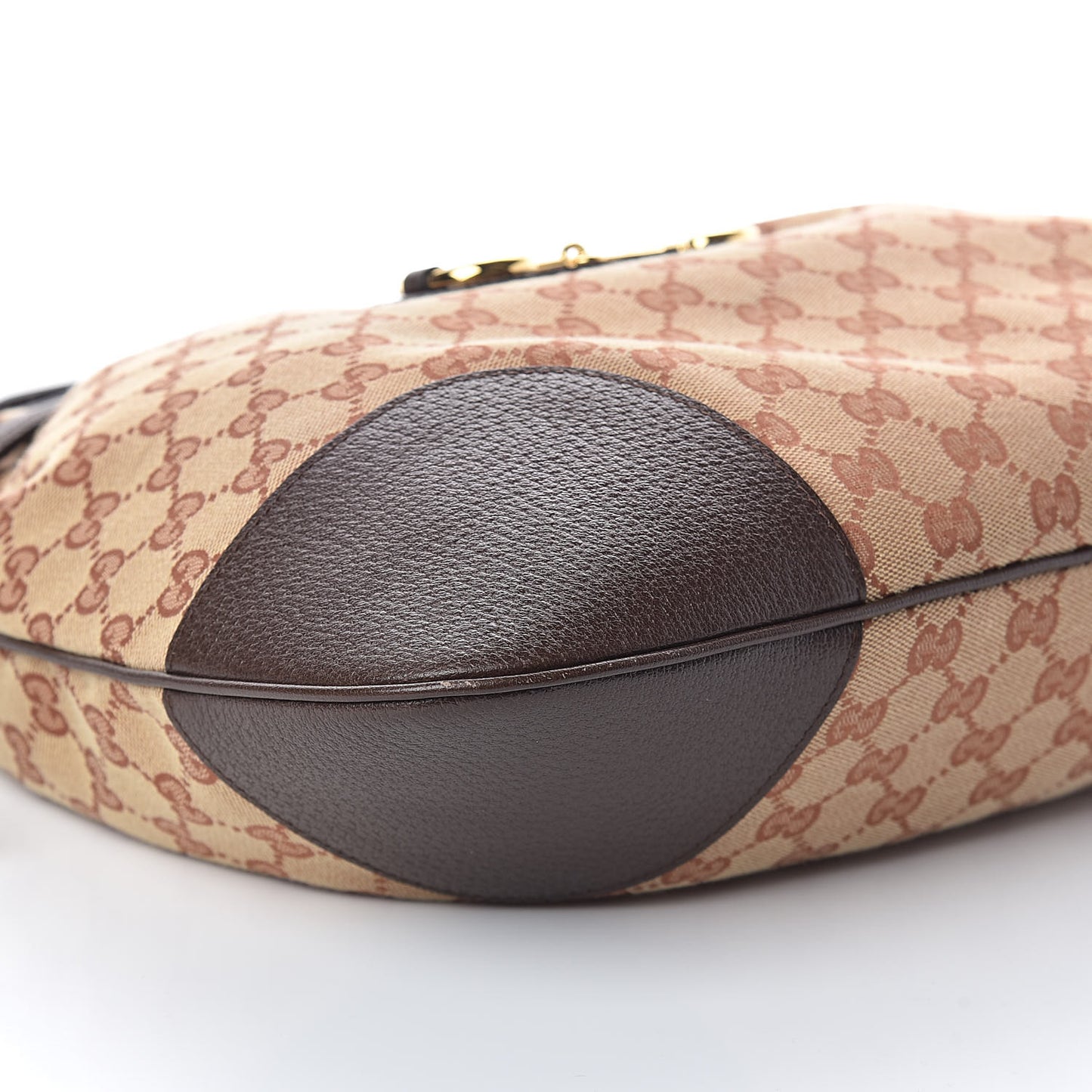 Monogram Textured Dollar Calfskin Horsebit 1955 Cinch Top Messenger Bag Beige Ebony Cocoa