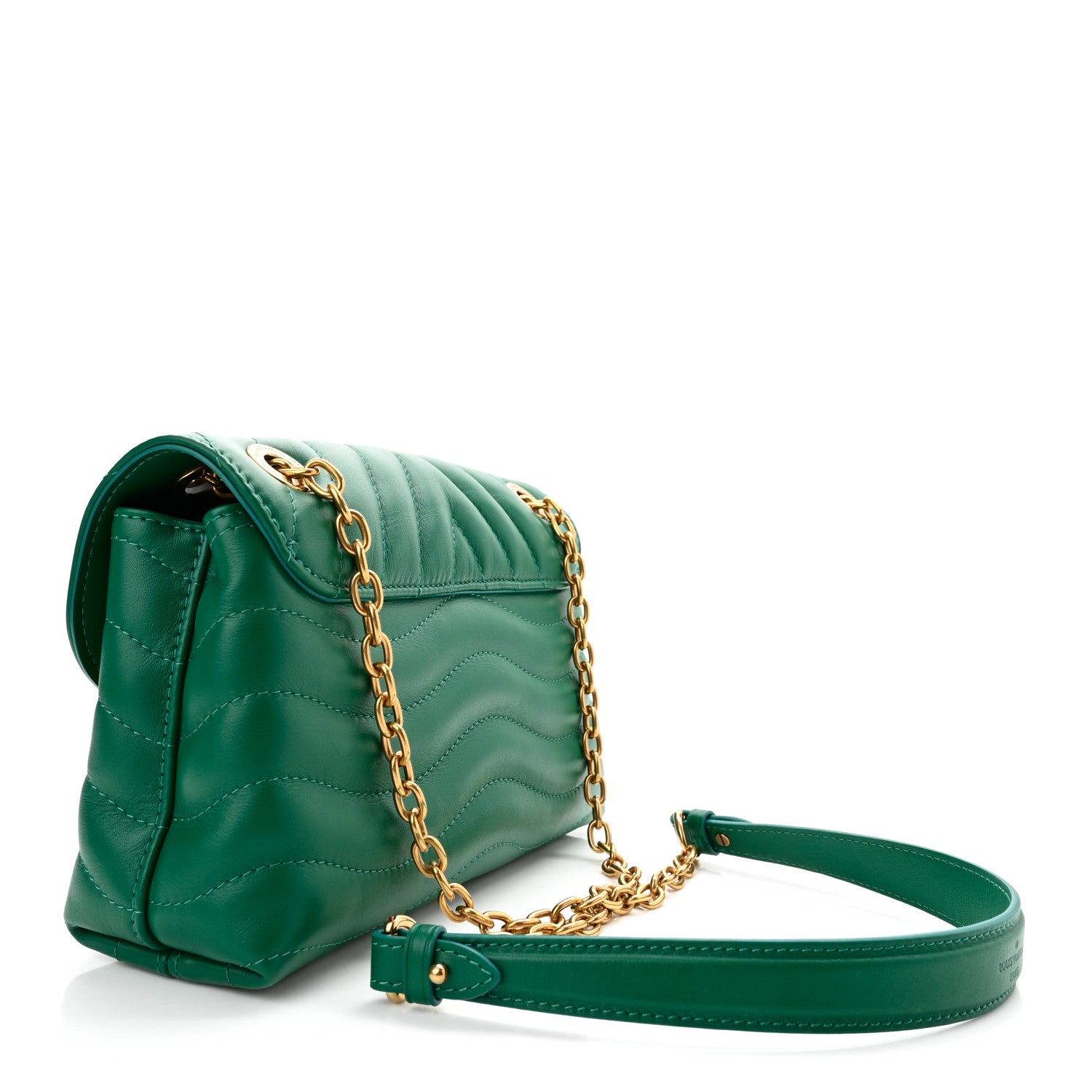 Louis Vuitton Calfskin New Wave Chain Bag MM NM Emerald 3 of 9