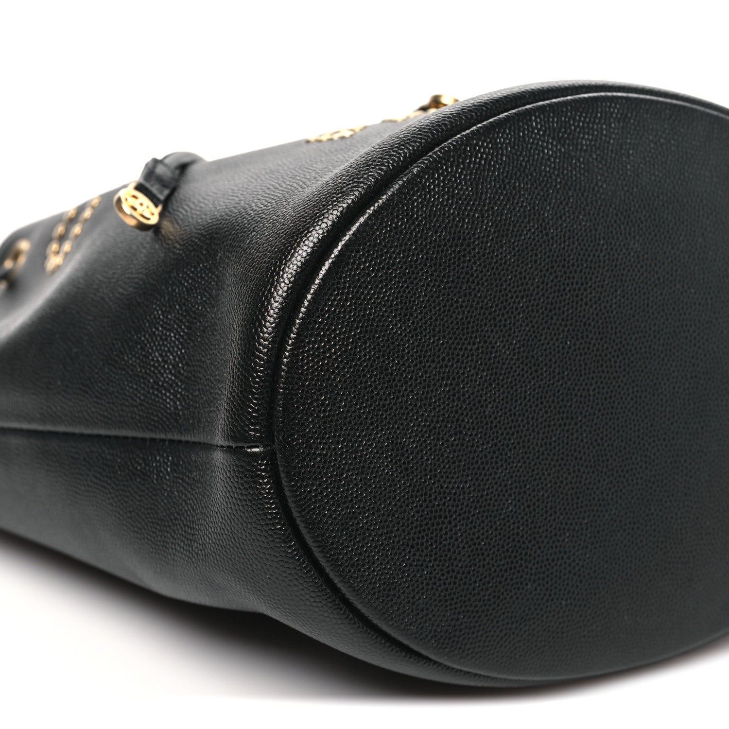 Chanel Caviar Deauville Drawstring Bucket Bag Black 10 of 11
