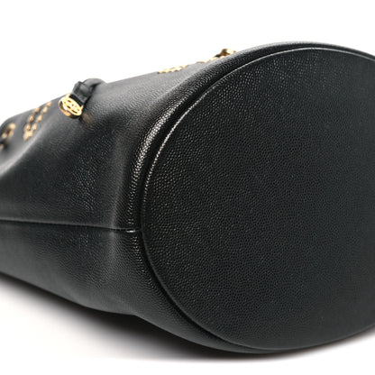 Chanel Caviar Deauville Drawstring Bucket Bag Black 10 of 11