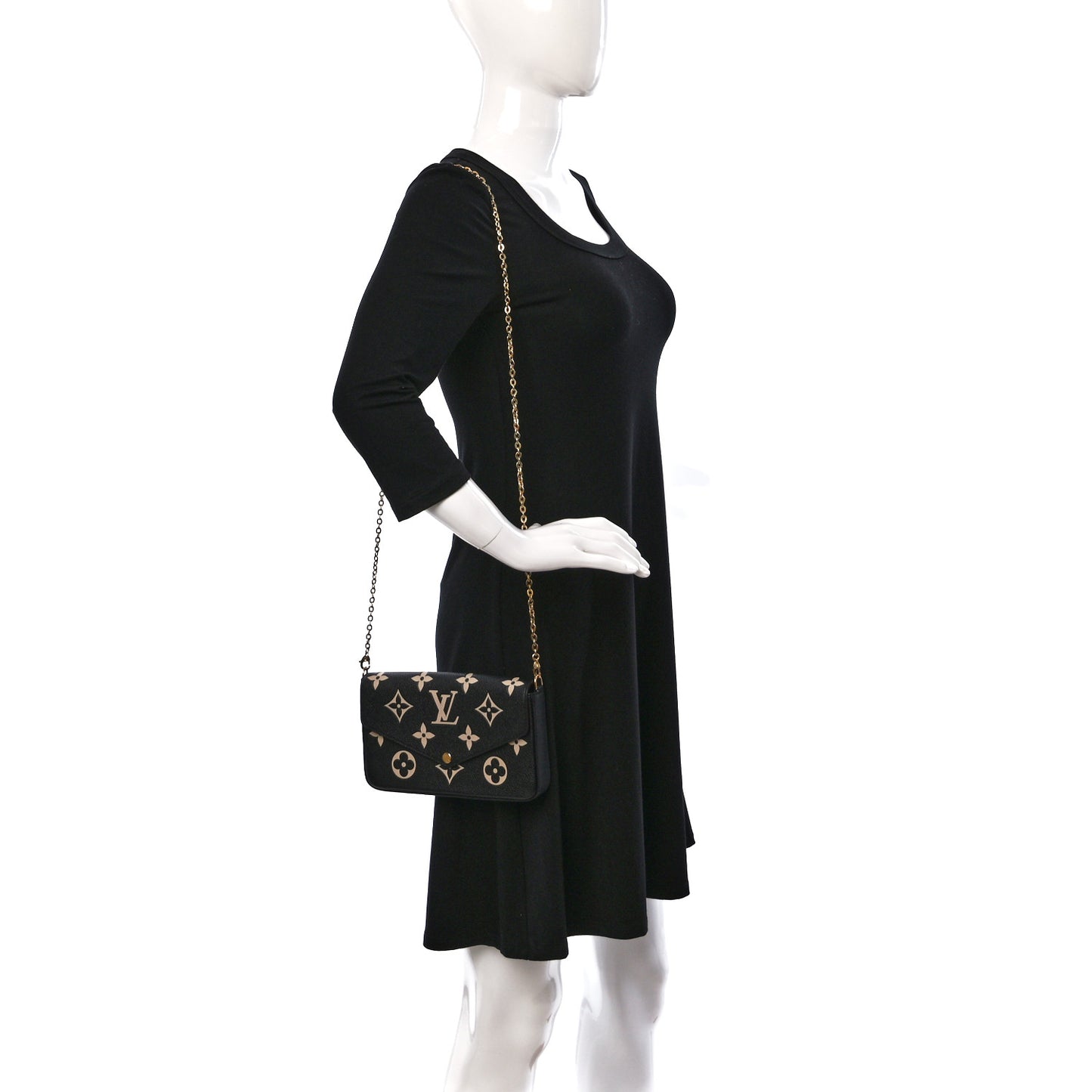 Empreinte Monogram Giant Felicie Pochette Black Beige