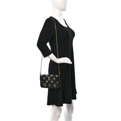 Louis Vuitton Empreinte Monogram Giant Felicie Pochette Black Beige 2 of 9