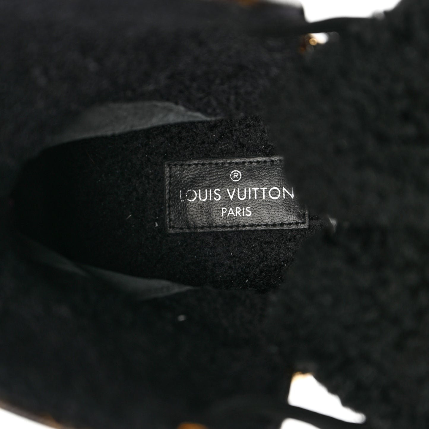 Grained Calfskin Shearling LV Beaubourg Ankle Boots 39 Black