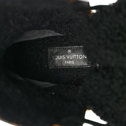 Louis Vuitton Grained Calfskin Shearling LV Beaubourg Ankle Boots 39 Black 15 of 16