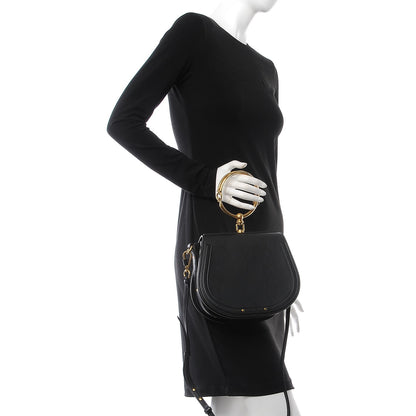 Chloe Calfskin Suede Medium Nile Bracelet Bag Black 2 of 8