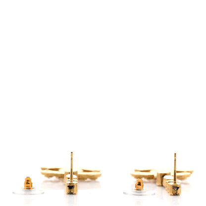 Chanel CC Crystal Drop Earrings Gold 3 of 4