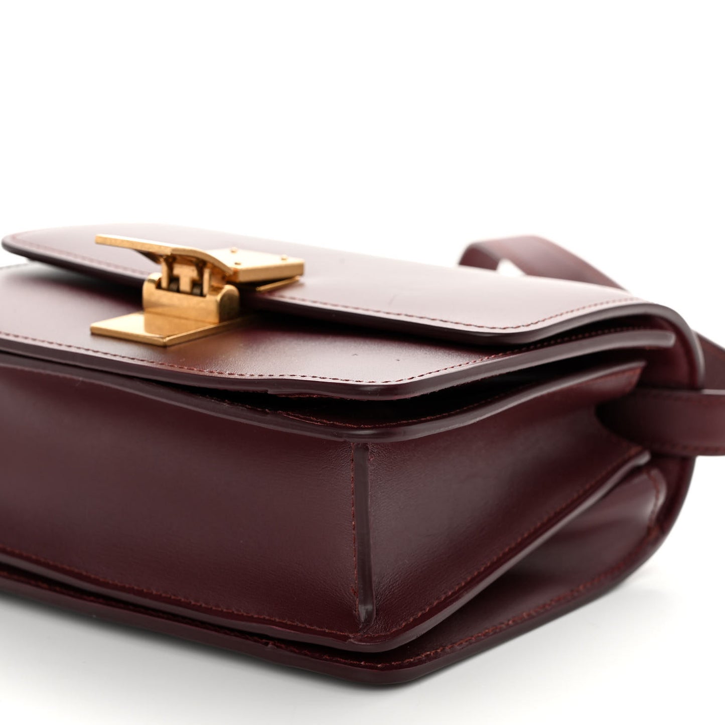 Box Calfskin Small Classic Box Flap Bag Burgundy