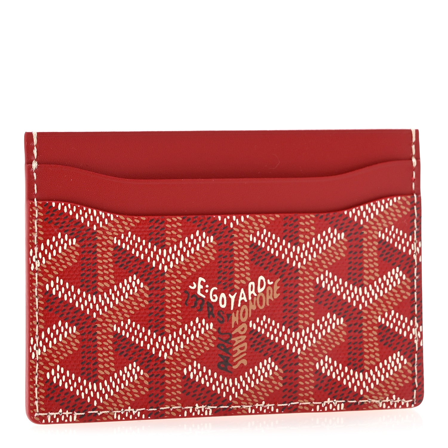 Goyard Goyardine Saint Sulpice Card Holder Red 3 of 8