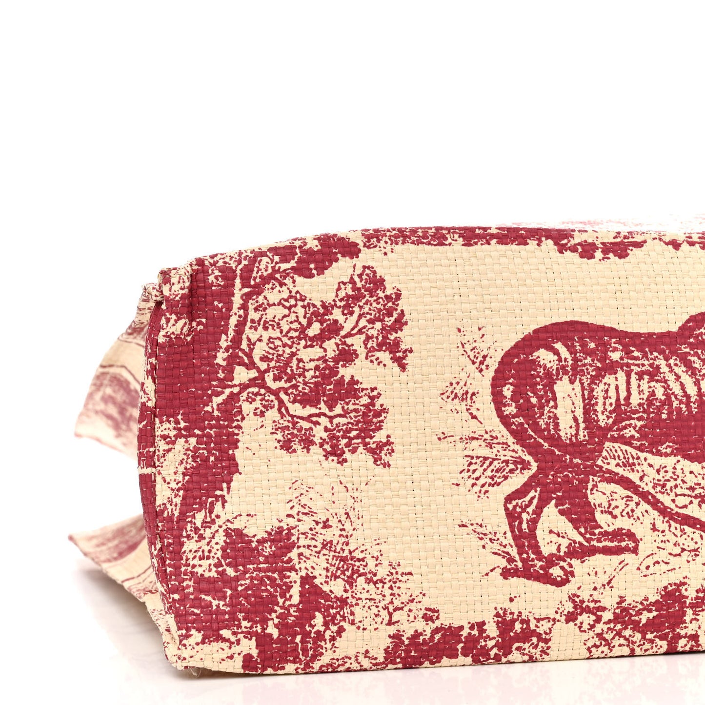 Straw Dioriviera Tote Red