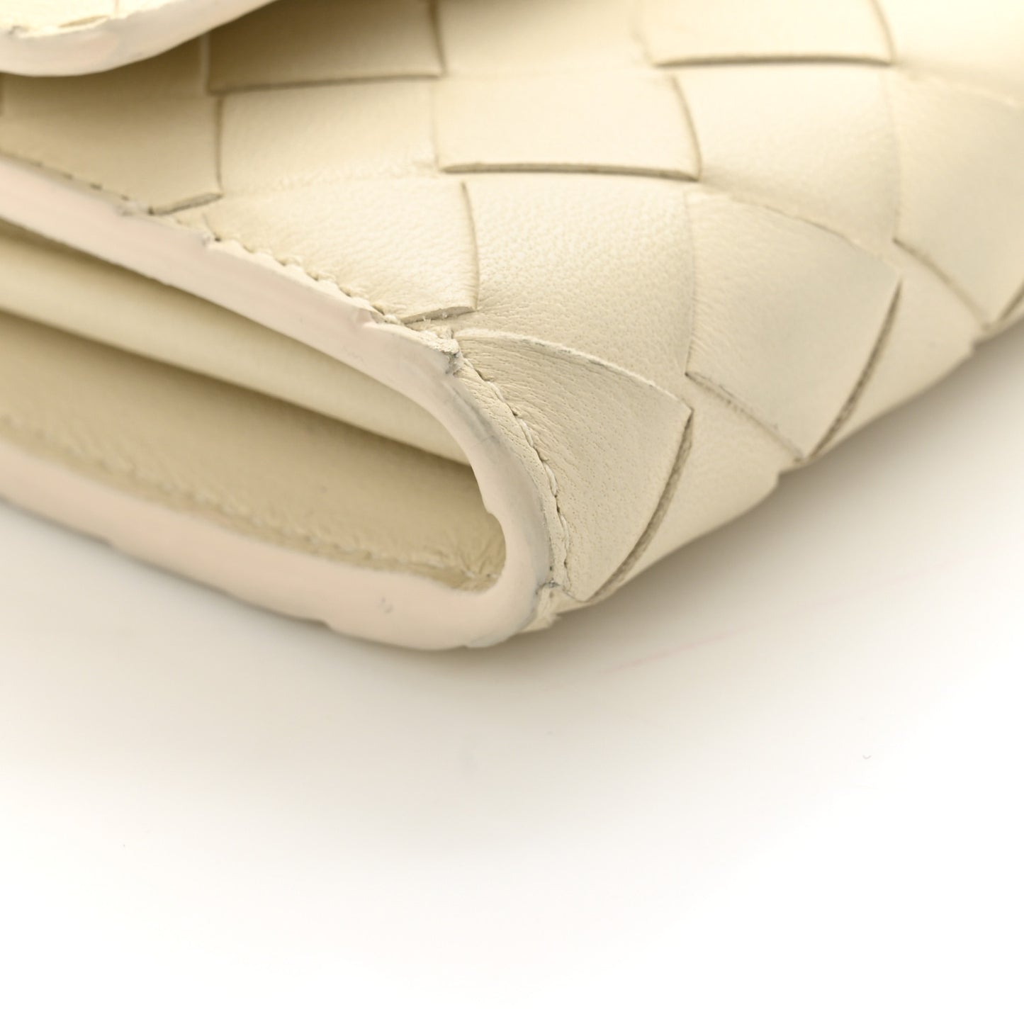 Nappa Intrecciato Andiamo Large Flap Wallet White