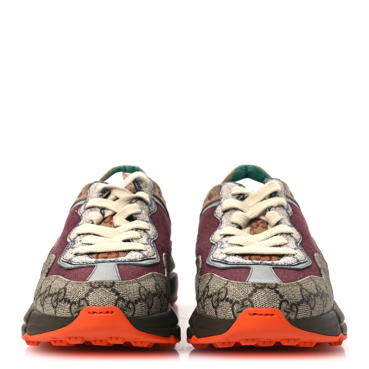 GG Supreme Monogram Mix Monogram Womens Rhyton Sneakers 36.5 Bordeaux Beige Ebony