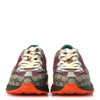 Gucci GG Supreme Monogram Mix Monogram Womens Rhyton Sneakers 36.5 Bordeaux Beige Ebony 3 of 10