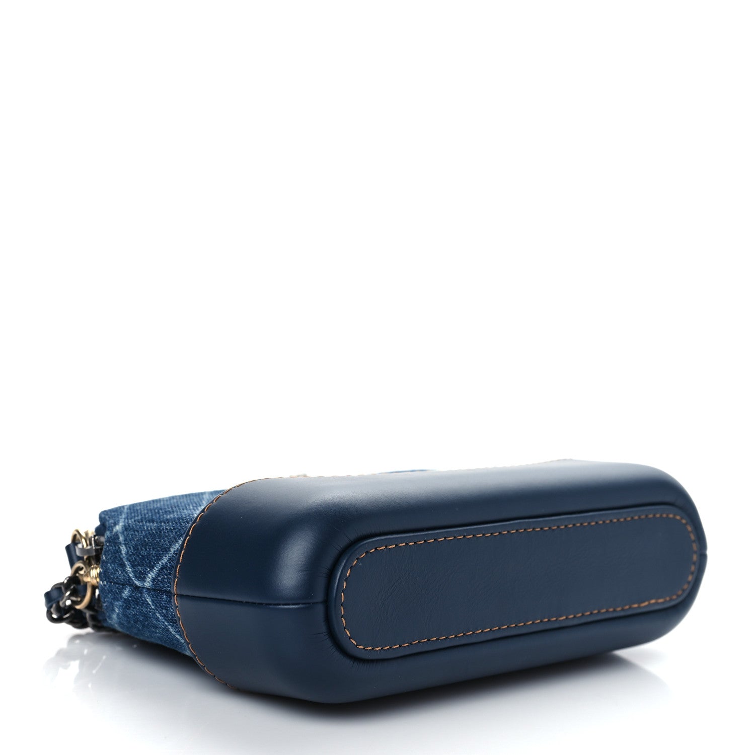 Chanel Denim Calfskin Quilted Small Gabrielle Clutch With Chain Blue 4 of 10