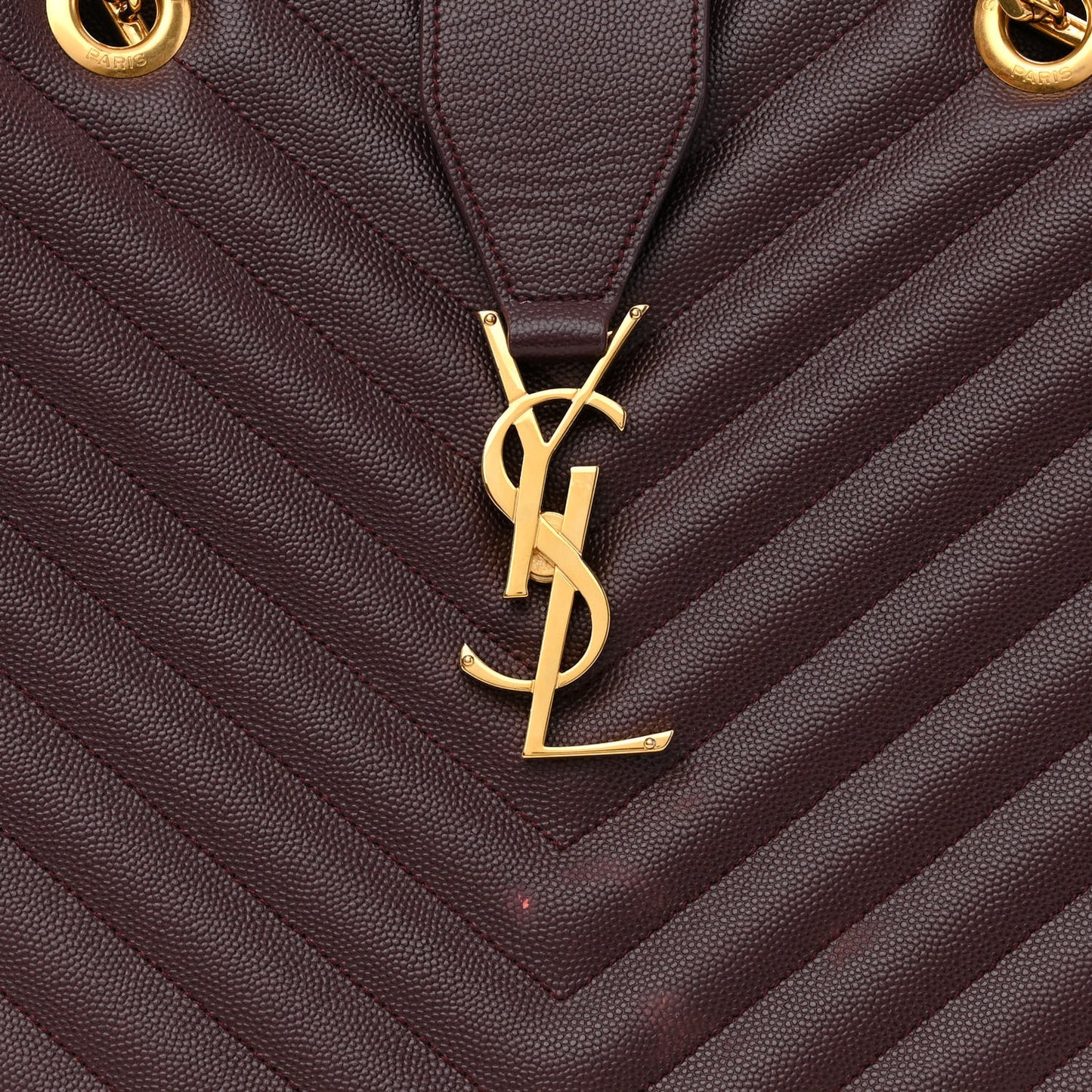 Grain De Poudre Matelasse Chevron Large Monogram Shopping Bag Amarena