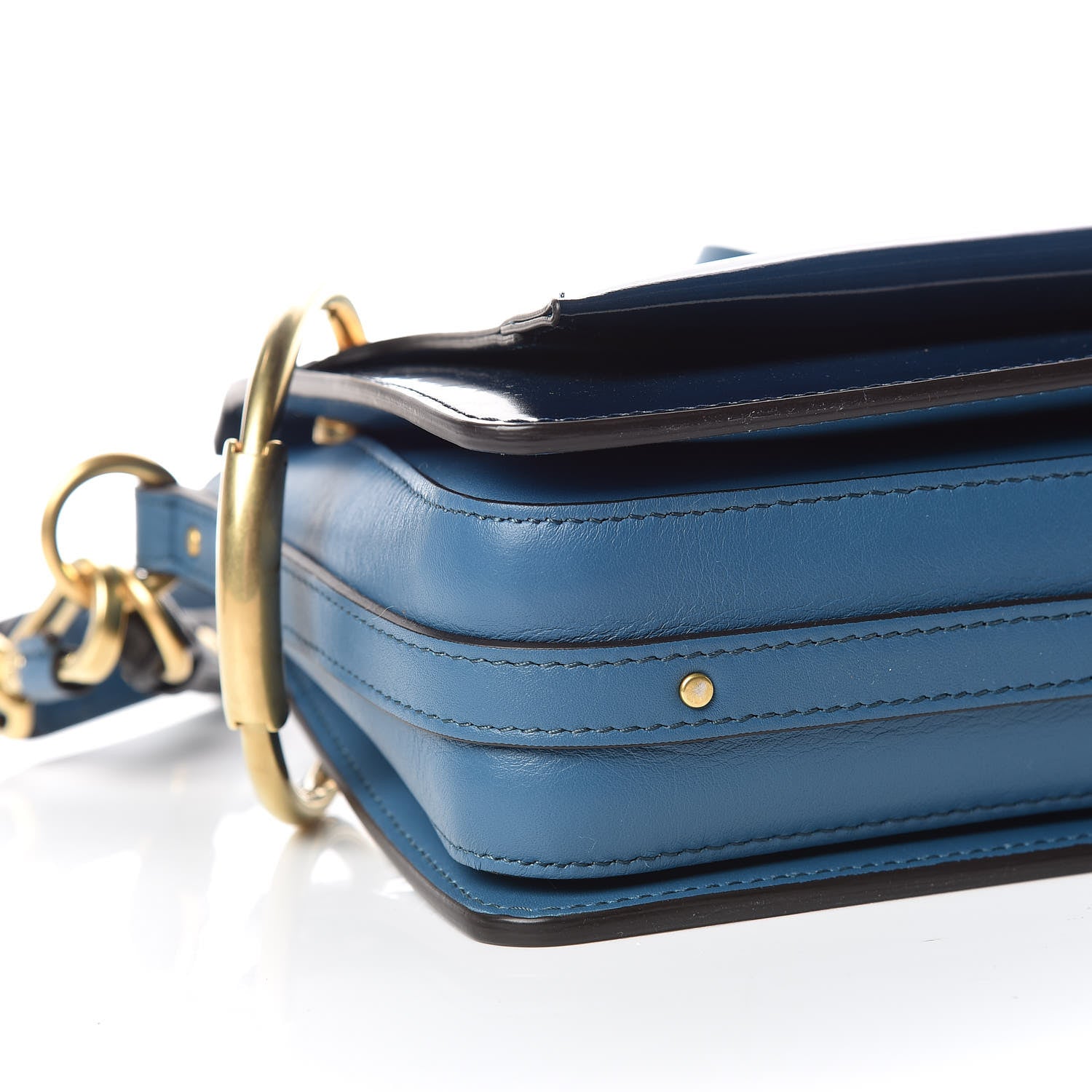 Chloe Glossy Lambskin Small Roy Bag Vinyl Blue 5 of 8