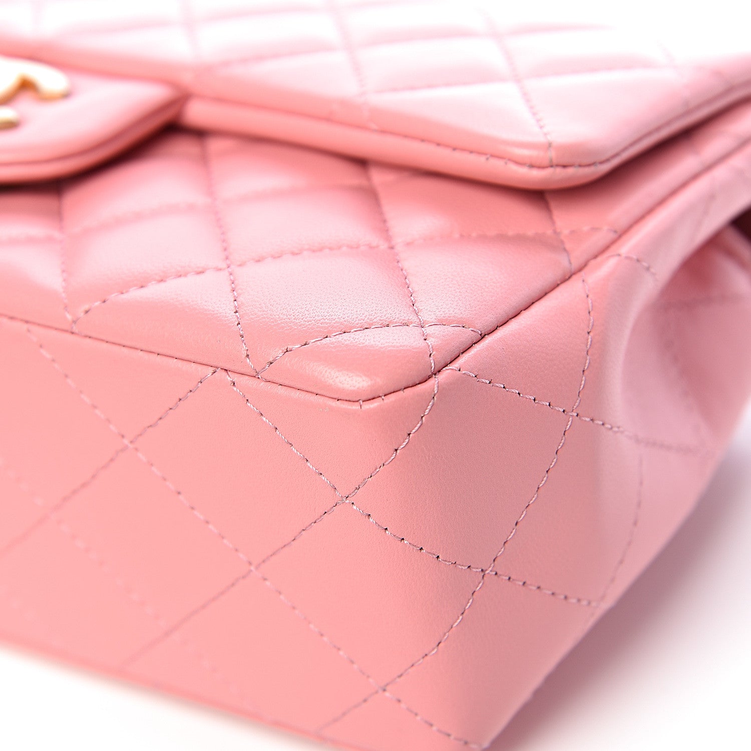 Chanel Lambskin Quilted Mini Rectangular Flap Pink 14 of 17