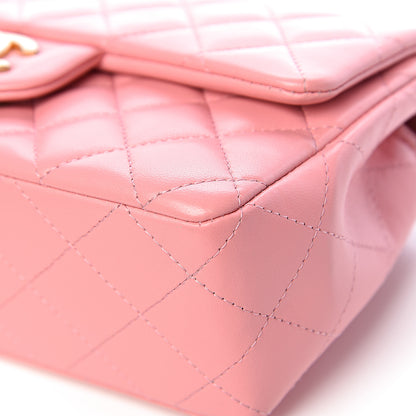 Chanel Lambskin Quilted Mini Rectangular Flap Pink 14 of 17