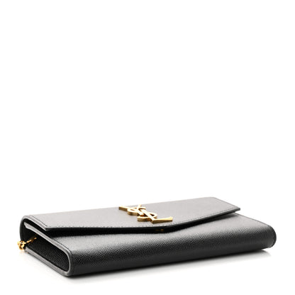 Saint Laurent Grain de Poudre Uptown Chain Wallet Black 5 of 14