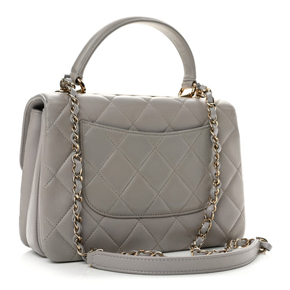 Chanel Lambskin Quilted Small Trendy CC Flap Dual Handle Bag Light Grey 3 of 14