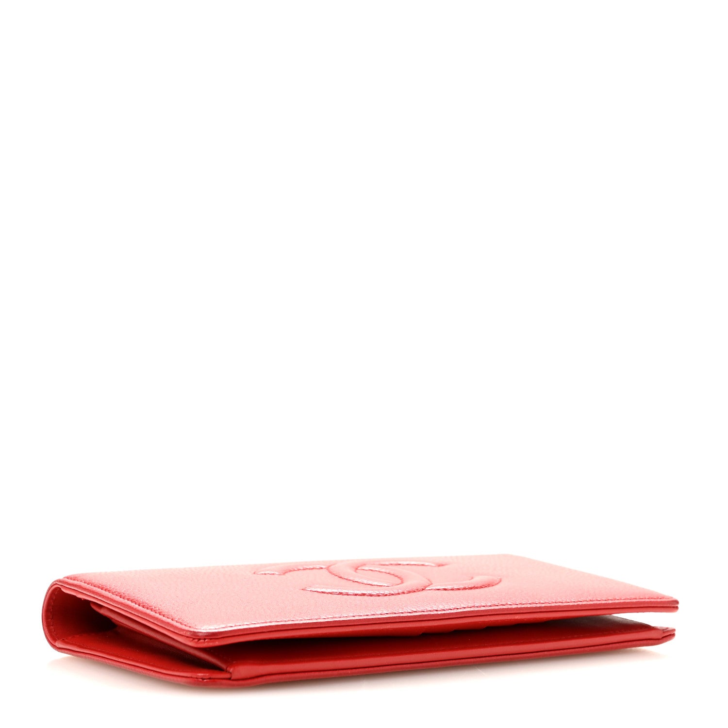 Chanel Caviar Timeless CC Yen Wallet Red 4 of 12