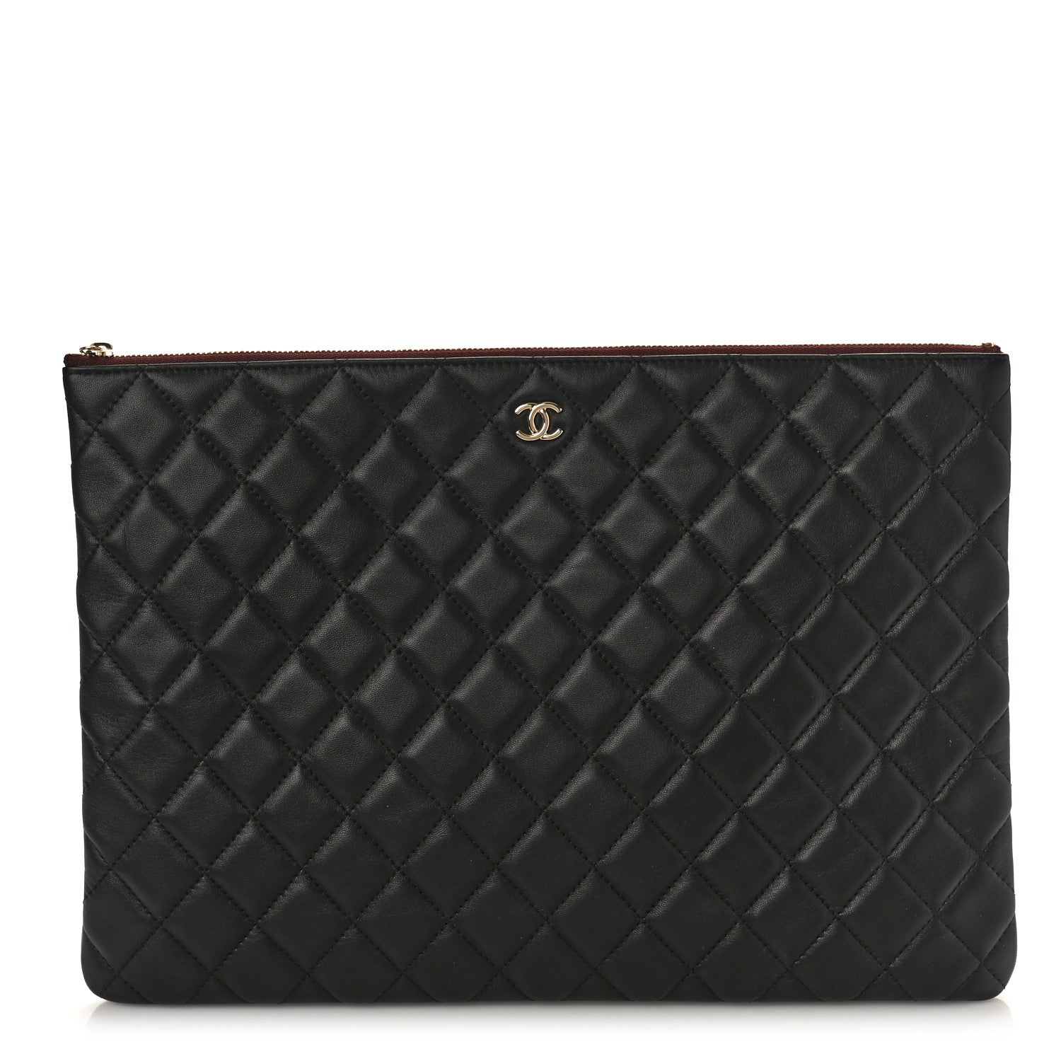 Chanel Lambskin Quilted Large Cosmetic Case Black 1 of 9