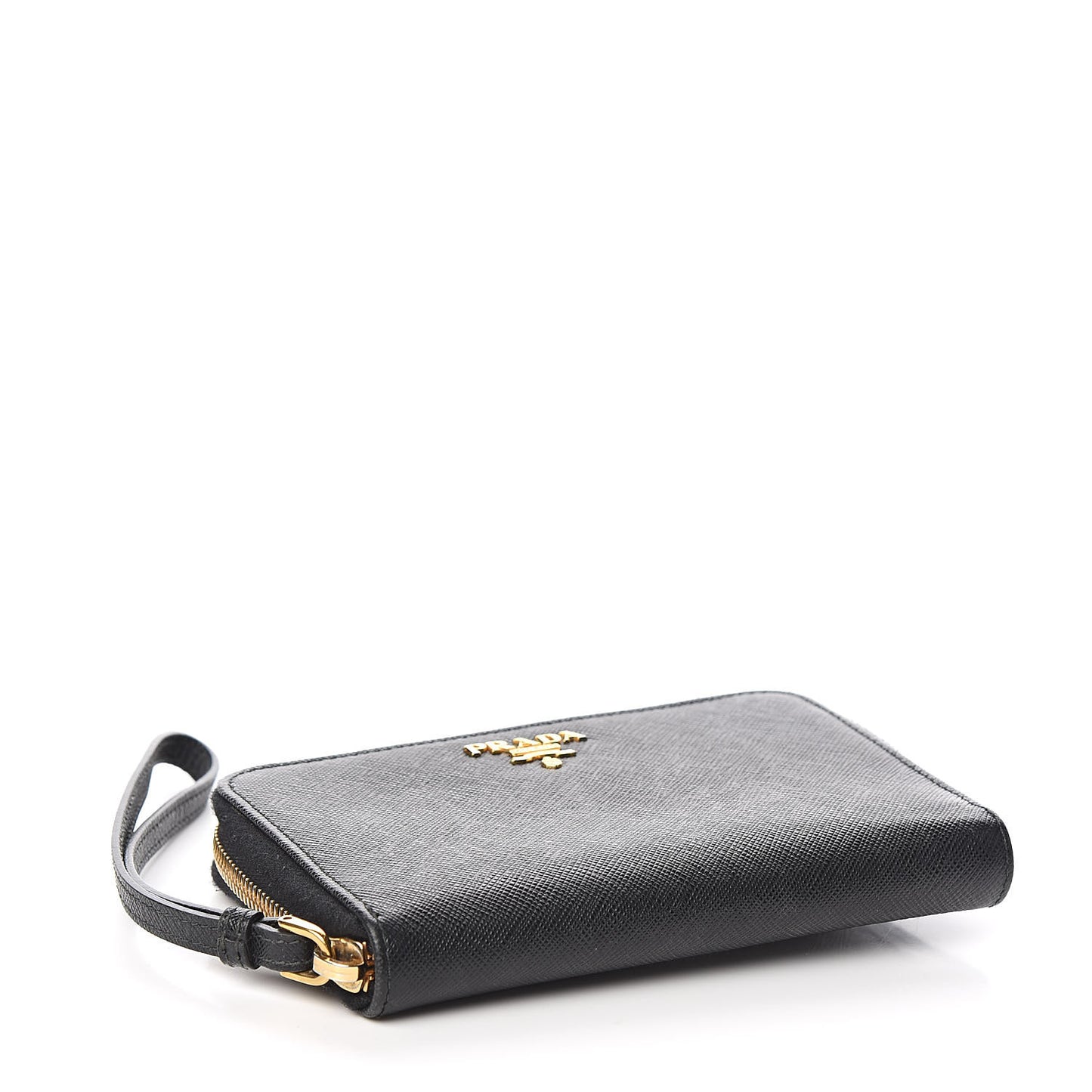 Saffiano Phone Wristlet Wallet Black