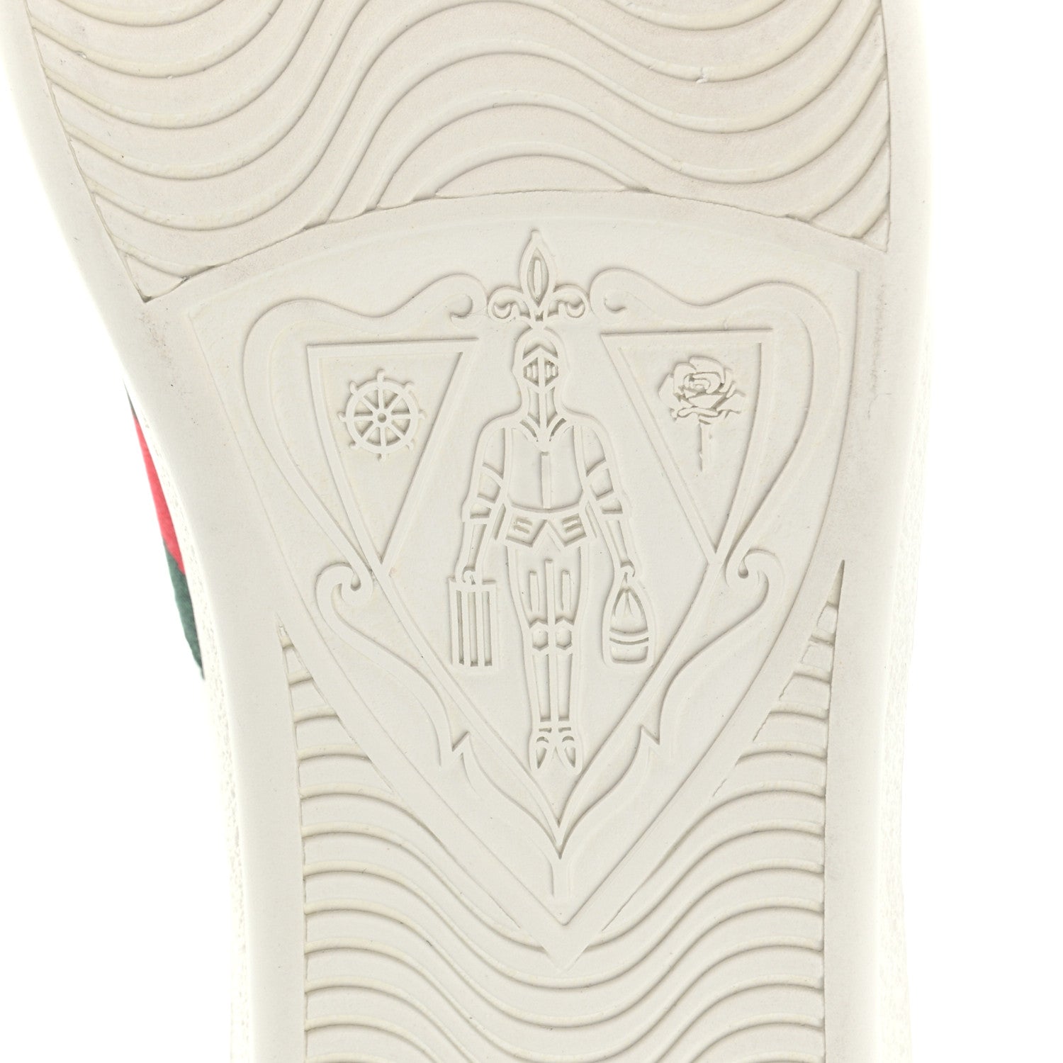 Gucci Calfskin Ayers Bee Embroidered Womens Ace Sneakers 41 White Green 6 of 10