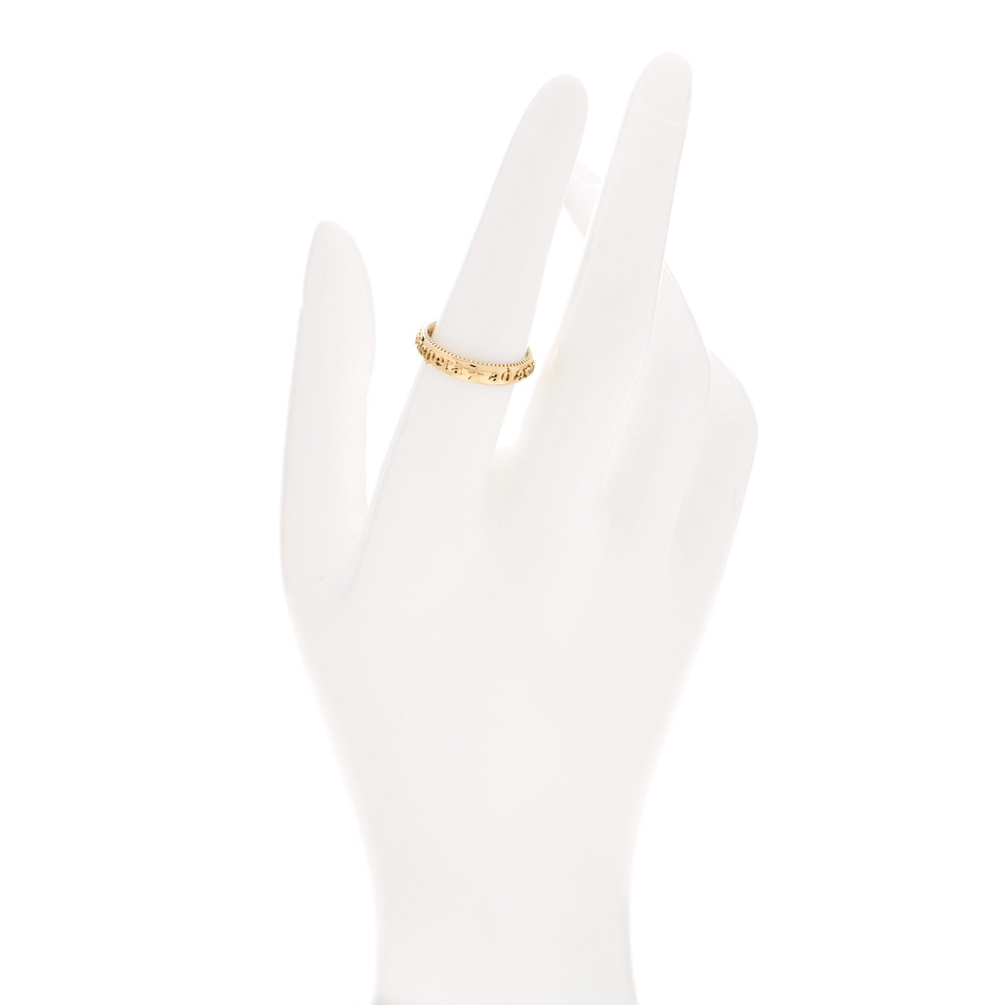 18K Yellow Gold Per Aspera Ad Astra Coin Edge Ring 54 6.75