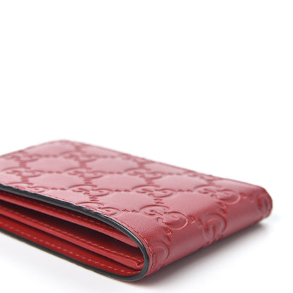 Gucci Guccissima Signature Bi-Fold Wallet Red 6 of 9