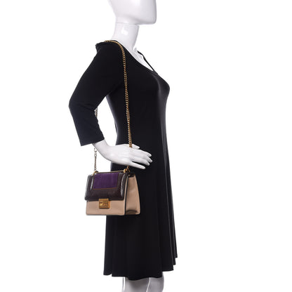 Fendi Agnello Old Shine Chamois Embossed Small Kan U Shoulder Bag Amido Viola Plus Multicolor 2 of 11